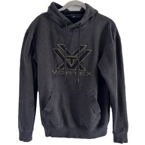 Vortex Core Logo Comfort Hoodie Small Gray Black Fleece Lined Mid weight Pocket